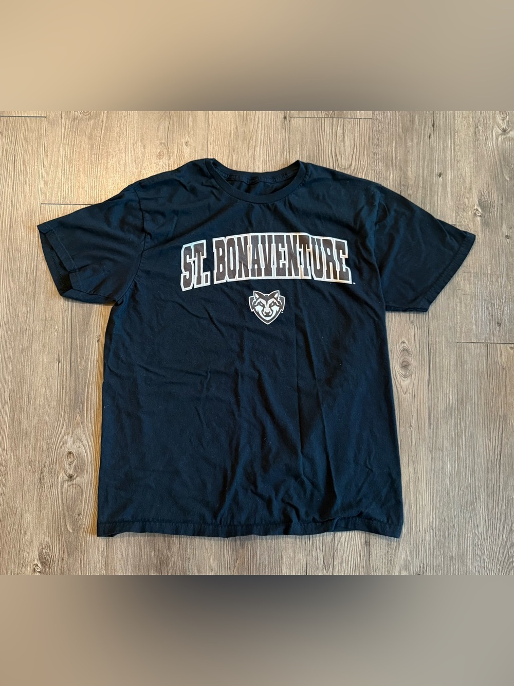 St. Bonaventure Men's Lagre Black Logo Short-Sleeve Tee